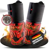 2 x Wilhelm Pfefferspray 40 ml Tierabwehr Selbstverteidigung CS Gas KO Spray hochdosiert (ca. 2 Mio. Scoville) effektives Verteidigungsspray