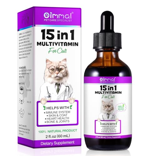 60ML 15 in 1 Multivitamin für Cat, Vitaminpräparat für Cat, Reich an Vitaminen, Nahrungsergänzungen Vitamine Unterstützung für Gelenke, Immunsystem, Haut