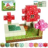 Kid Odyssey Magnetische Bausteine, Baue Baue Mine Magnet Welt Pilz, STEM Montessori Spielzeug für Kinder ab 3 Jahren, Magnetic Building Blocks für Jungen & Mädchen