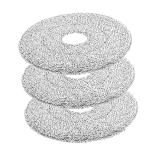 Healeved 3stücke Baumwolle Mop Kopf Ersatz Rund Reusable Wischmopp Aufsatz Für Hartböden Waschbare Reinigungsköpfe Für Fliesen Und Marmor