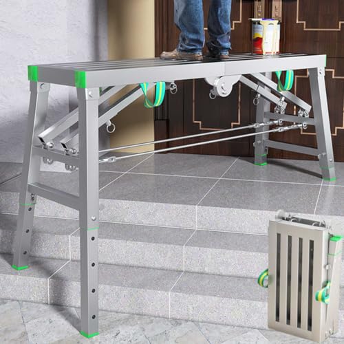 Gerüstarbeitsplattform, tragbar, zusammenklappbar, höhenverstellbar, maximale Belastung 400 kg, multifunktionaler Arbeitsturm