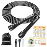 Springseil Verstellbares für Speed Skipping, PVC Springseil Erwachsene Fitness für Damen, Herren und Kinder, 3M Leichtes Springseil Mit Trainingsposter und ABS Rutschfester Griff