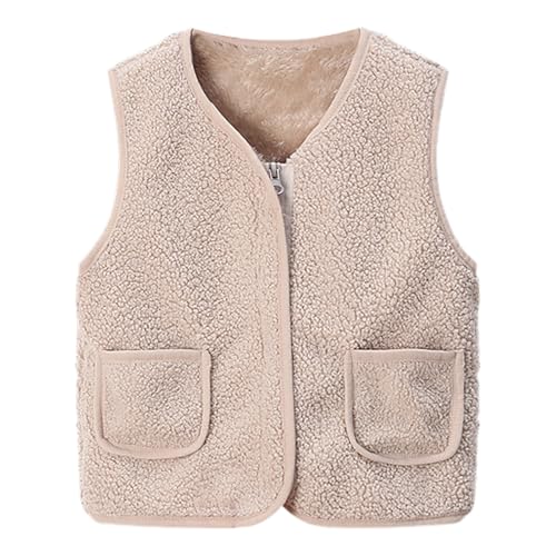 Baby Weste Mäntel Winter Fleece Jacken Jungen Mädchen Kind er Gilet Outfits Schneeanzug Armellos Waistc Oat Kleinkind Ärmellose Warmen Weste Vest Jacke Jungen Fleece-Weste (White, 18-24 Months)