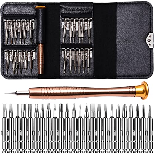 Retoo Mini Schraubendreher Set 25 teilig Präzisions Magnetisierbar Wechseleinsätze Werkzeugset Screwdriver Kit Reparatur Schraubendrehersatz für Handy Laptop PC Tablet Brillen Schwarz-Silber