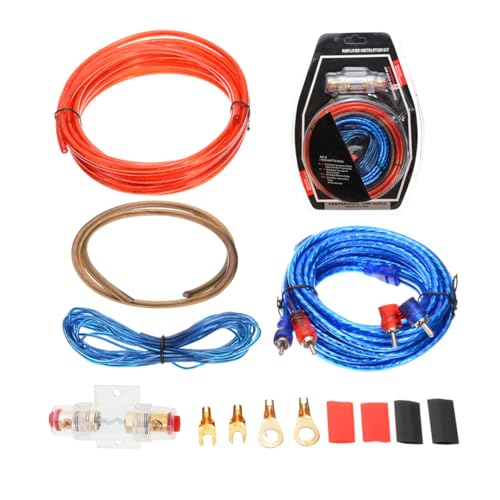 KYKEZ Endstufe Kabel Set, Subwoofer Kabel Set, Auto Verstärker Kabel, 10GA KFZ Verstärker Kabelsatz, Car HIFI Kabel Set mit Sicherung, für Subwoofer Kabel Auto, Verstärker Auto