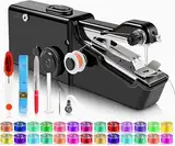 Handnähmaschine, Mini Nähmaschine mit Zubehör, Handnähmaschine für Dicke Stoffe, Hand Sewing Machine für Kleidung, Stoffe, Cutain, Heimreisen
