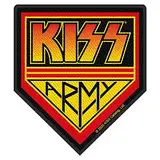 Kiss Kiss Army Unisex Patch schwarz/gelb/rot 100% Polyester Band-Merch, Bands