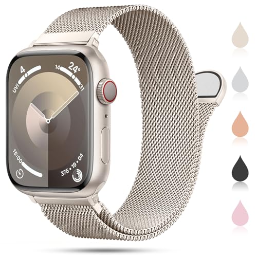 OULUOQI Ersatzarmband Kompatibel mit Apple Watch Armband 41mm 40mm 38mm 45mm 44mm 42mm 49mm Damen Herren, Einstellbar Metall Armbänder aus Edelstahl für iWatch Series Se Ultra 9 8 7 6 5 4 3 2 1