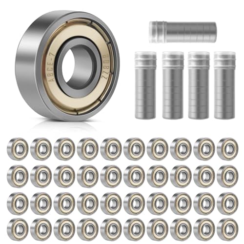 50 Stück Kugellager, 608ZZ Kugellager, Kugellager 8x22x7 mm, Double Shielded Miniatur Rillenkugellager, Carbonstahl Präzisionslager, 608 Kugellager für Skateboards, Rollerblades, Fahrräder, Hausgeräte