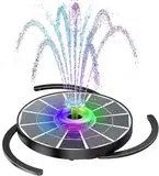 AISITIN 4W LED Solarbrunnen für Draussen mit Fernbedienung, Solar Schwimmender Fontäne Pumpe mit 4 Sprüh Effekten,mit Akku und Gebührenpflichtig,Solar Springbrunnen für Außen für Garten,Vogelbad