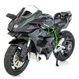 TGRCM-CZ kompatibel für 1:12 Kawasaki Ninja H2R Motorrad Modell, DieCast Modell Motorrad, Aufhängung und freie Rolle, Spielzeugauto, Motorrad Sammlung, Geschenk schwarz