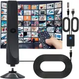 Rewave TV-Antenne, DVBT2 Antenne, Freeview, digitale TV-Antenne für den Innenbereich, mit starkem Signal, 800+ Meilen Reichweite, Smart-TV-Antenne für den Innenbereich, unterstützt