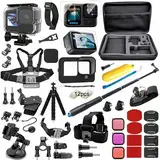 Zubehör Set Bundle für GoPro Hero 13 Black Kit, BMUUPY Wasserdicht Schutzhülle Wasserdicht Gehäuse Schnorcheln Zubehör Fahrradhalterung Selfie-Stange Kopfgurt für GoPro Hero13 Gopro13