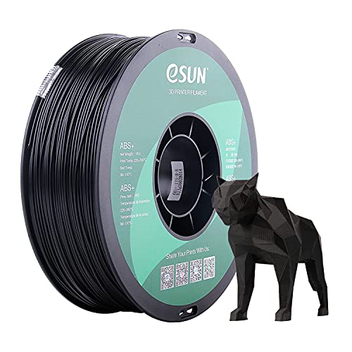 eSUN ABS+ Filament 1,75 mm, 3D-Drucker ABS Plus, Maßgenauigkeit +/- 0,05 mm, 1 kg Spule (2,2 LBS) 3D-Druck-Filament für 3D-Drucker, Schwarz