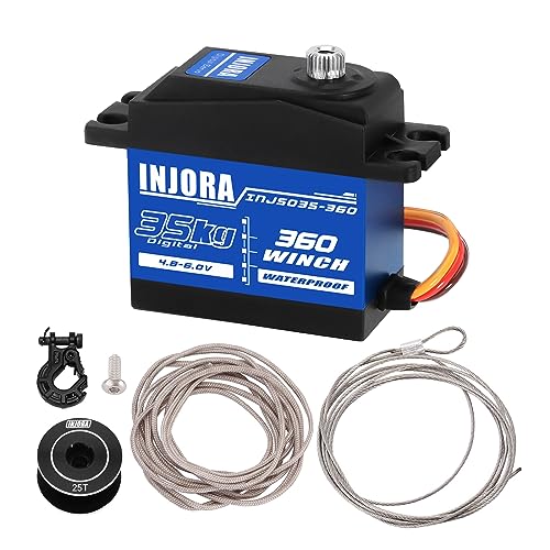 INJORA 35KG Digital Servo wasserdichte 360° Rotation 25T Servo Winde Spule für SCX10 PRO RC Raupe Auto Boot Modell