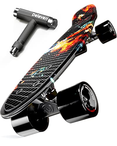 Deleven Skateboard mit Skate Tool, ABEC-9 Lagern und 78PU Rädern - The Universe Collection - Für Kinder, Erwachsene, Anfänger - 56 cm