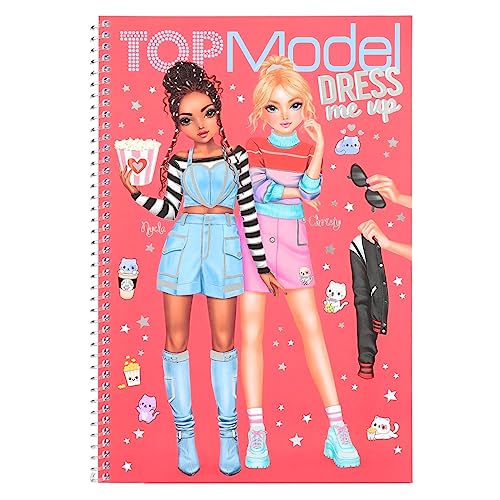 Depesche 12433 TOPModel Cutie Star - Dress Me Up Stickerbuch mit 24 Seiten zum Gestalten schicker Outfits, Malheft mit 7 Stickerbogen, Black