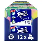 Tempo Original Taschentücher Duo-Box - Vorteilspack - 12 Boxen, 100 Tücher pro Box - extra starke, weiche Papiertaschentücher, waschmaschinenfest