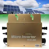 MPPT Micro Wechselrichter Grid Tie Inverter Mikrowechselrichter 600W Waterproof Modulwechselrichter WVC-600, Gold