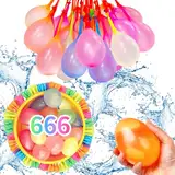 LOVICVKEM Wasserbomben 666 Stück Wasserbomben Selbstschließend, Sekunden Schnelles Befüllen, Wasserbomben kinder,Wasserballons Selbstschließend,Wasserbombe, wasserspielzeug kinder outdoor Poolparty