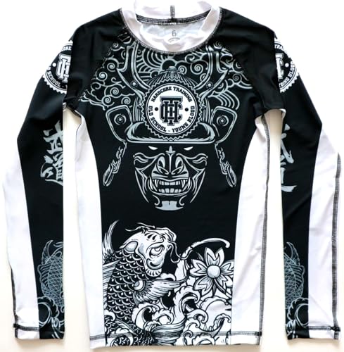 Hardcore Training Kids Rash Guard Koi Kompressionshemd Kinder Unisex Lange Ärmel Kampfsport BJJ Fitness Boxen No Gi Kindersportbekleidung