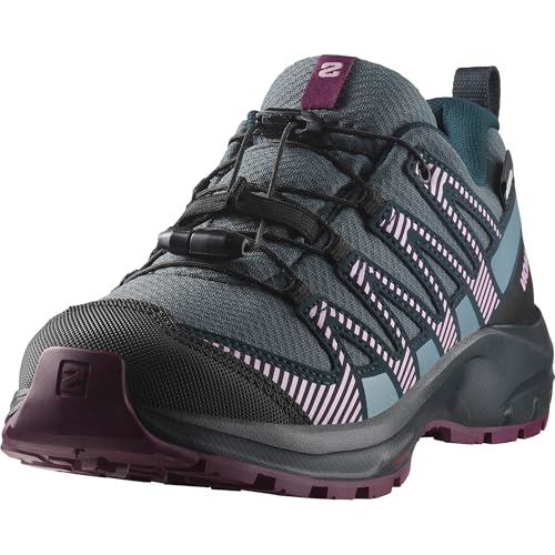 Salomon XA Pro V8 Climasalomon Waterproof Unisex Kids Hiking and Running Shoes, Precise fit, All-Terrain Grip, and Sporty Look, Neptune., 32 EU
