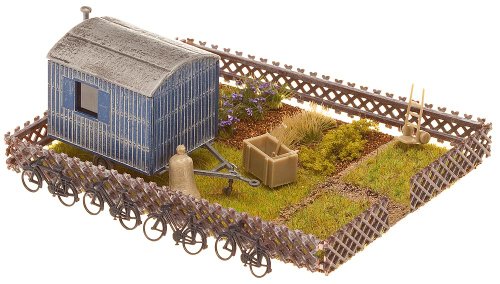 Faller FA180490 - Schrebergarten mit Bauwagen, 13.9 x 3.7 x 22.4 cm, Blau