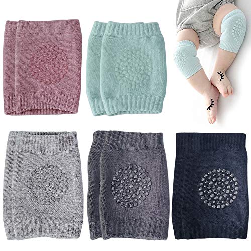 CENRONG Knieschoner Baby Krabbeln，5 Paare Baby knieschützer Baby verstellbare elastische knie Anti-rutsch-knieschutz，für Junge und Mädchen 0-2 Jahre