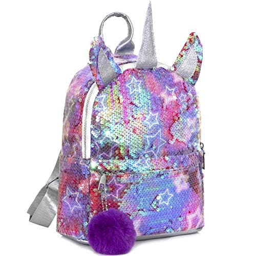 Kinderrucksack,Gtuzkheu Einhorn Rucksack Mädchen Mode Pailletten mit verstellbaren Bändern,Karikatur-Netter Schultaschen-Rucksack,für Outdoor/Reise