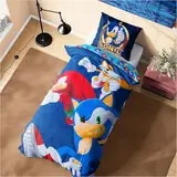 SONIC THE HEDGEHOG Bettbezug Set für Jungen & Teenager, Kinder Bettwäsche 135x200 cm