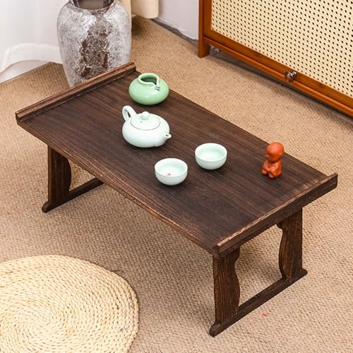 Onxyrbyte Klappbarer japanischer niedriger Tisch,Meditationstisch Altar Bodentisch Im,Tatami-teetisch,Tragbarer Japanischer Couchtisch,Für Meditation,Sitzen auf dem Boden,Essen,spirituelle Praktiken