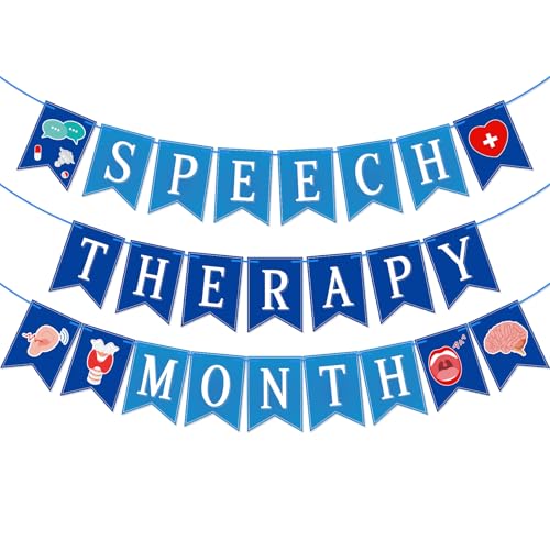 Qttier Sprechtherapie Monat Banner, STP Monat Banner, Sprachpathologen Wertschätzung Monat Dekor, SLP Monat Party Dekorationen Sprachtherapeut Monat Dekor, vorbespannt