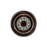 Quiges Damen Click Button 18mm Chunk Versilbert Kreise Braun für Druckknopf Zubehör