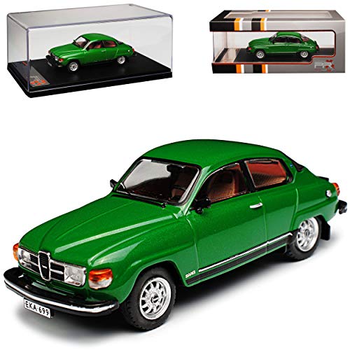 Saab 96 V4 Limousine Grün 1960-1980 1/43 IXO PremiumX Modell Auto mit individiuellem Wunschkennzeichen