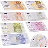 Tigvio 175 Blätter Spielgeld Set Spielgeld Euro Scheine Copy Money in 5/10/20/50/100/200/500€ (je 25 Stück), Spielgeld Kinder Spielgeld Euro zum Lernen, Prop Money Movie Money für Handelsszene