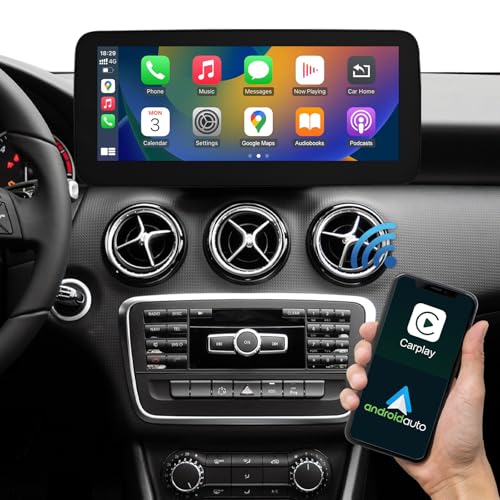 Road Top 12,3 Zoll Autoradio Drahtloses CarPlay Android Auto Touchscreen für Mercedes Benz A CLA GLA Class W176 C117 X117 X156 2013-2015 Jahr mit NTG4.5/4.7, Car Stereo Multimedia Radio Receiver