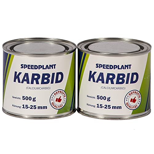 SPEEDPLANT Karbid 1kg (2X 500g) - Carbid Kabit Kabitt karbitt Karbit Karbid Große feste Steine Körnung 15-25mm - 2 Dosen