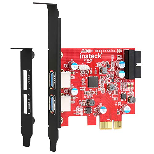 Inateck USB 3.0 PCIe Karte, 1 20 Pin USB3.0 intern Controller mit Low Profile, Keine Stromanbindung mehr erforderlich, Versorgung über den PCI-E Einschub