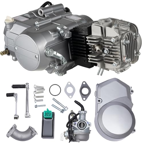 125ccm Motor 4 Takt Motor 4-Gang Handkupplung Motor Pitbike Motor CDI Einzylinder 125cc Motor Dirt Bike Engine Kickstarter 125ccm Motor 9.0:1 Verdichtungsverhältnis & PZ16J Vergaser