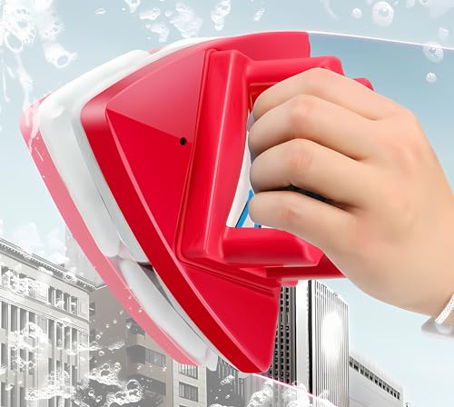 Fcare doppelseitige Fensterreinigungsbürste Glaswischer magnetische Reinigungswerkzeuge für Außenfenster, magnetisch, 5-Fach verstellbar für hohe Fensterreinigung, Fensterdicke 0,3-3,2 cm (4-