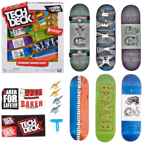 Tech Deck, Sk8shop Griffbrett-Bonus-Pack, Sammlerstück und anpassbare Mini-Skateboards, Kinderspielzeug ab 6 Jahren (Stile können variieren)