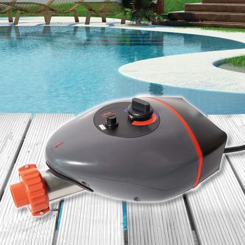 Mauk® Heat Drop® Poolheizung elektrisch 3000 W – Heizt bis 40 °C | 6–8 °C pro Stunde | Pool Heizer mit Thermostat & FI-Schutzschalter | Komplettset für Pool & Schwimmbad