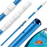 KESSER® Pool Teleskopstange Aluminium Poolstange | Stange zur Poolreinigung 3-teilig | einstellbar von 1,20m bis 3,60m | Witterungsbeständig und Stabil, Blau