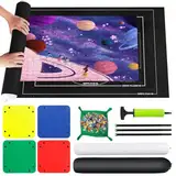 VFANDV Puzzle Matte, Puzzlematte 1000 1500 2000 3000 Teile Puzzle Teppich Puzzle Rollmatte - Tragbare Puzzlematte Puzzle Roll Storage Mat, 100 * 140CM (Schwarz)