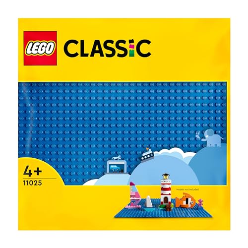 LEGO 11025 Classic Blaue Bauplatte, quadratische Grundplatte mit 32x32 Noppen als Basis für Konstruktionen und für weitere Sets, Konstruktionsspielzeug für Kinder