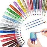 24 Stück Wachsstifte für Kerzen, Kerzenstifte 10 ml, Kerzen Bemalen Set(6 Fluoreszierend + 6 Goldene Zwiebel + 12Grundfarben),Kerzen Selber Machen Set Candle Pen Individualisieren