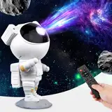 Sternenhimmel Astronaut Projektor, 360° rotierender LED Galaxy Projektor mit Fernbedienung und Timer, Weltraum Lichtprojektor Lampe, Erwachsene Schlafzimmer Sternenlicht Raumdekor, Nachtlicht Geschenk