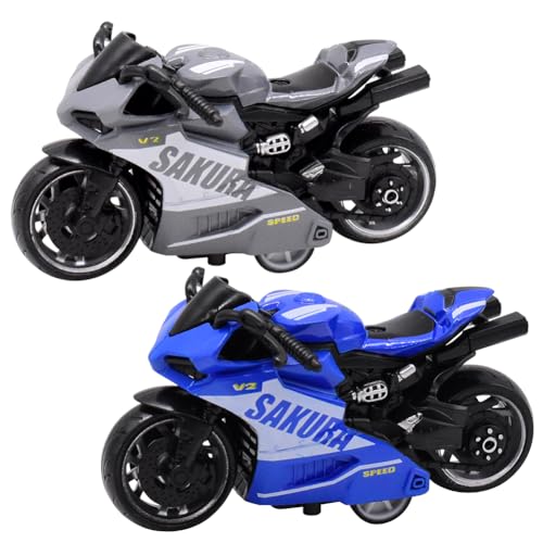 KreEzi Motorrad, Spielzeug für Kleinkinder ab 3 Jahre ideales Motorikspielzeug, Spielzeug-Motorrad für Mädchen und Jungen, für spannende Sprünge und Tricks, Kleines Geschenk für Kinder - 2pcs