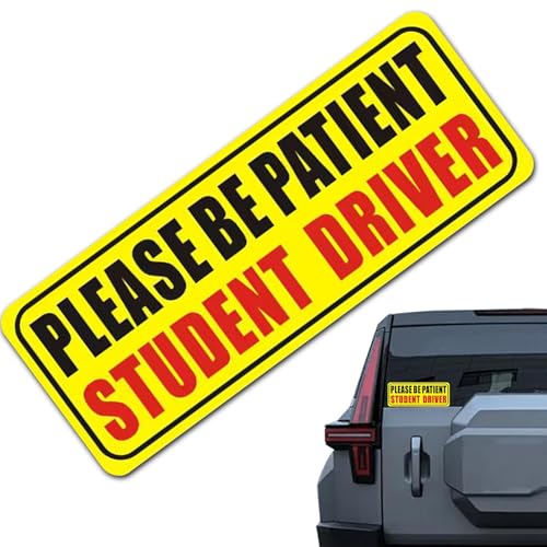 Sicherheitsaufkleber für Studentenfahrer, magnetischer Warnaufkleber, reflektierendes Schild, 22,4 x 10,2 cm | 22,6 x 10,2 cm (9 x 4 Zoll), Aufkleber für Studenten, Fahrer, Studenten