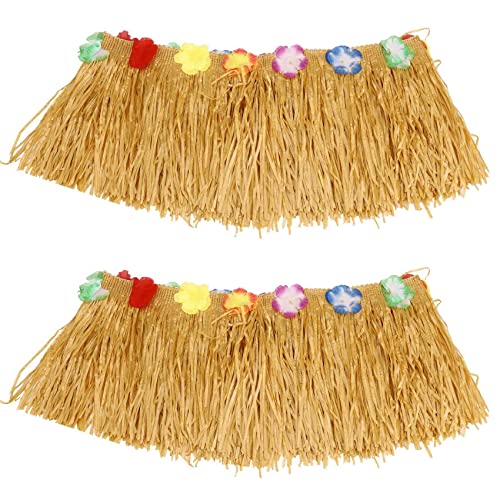 SAROAD 2X Tisch Rock Hawaiian Luau Gras Garten Hochzeit Strand Dekor Khaki